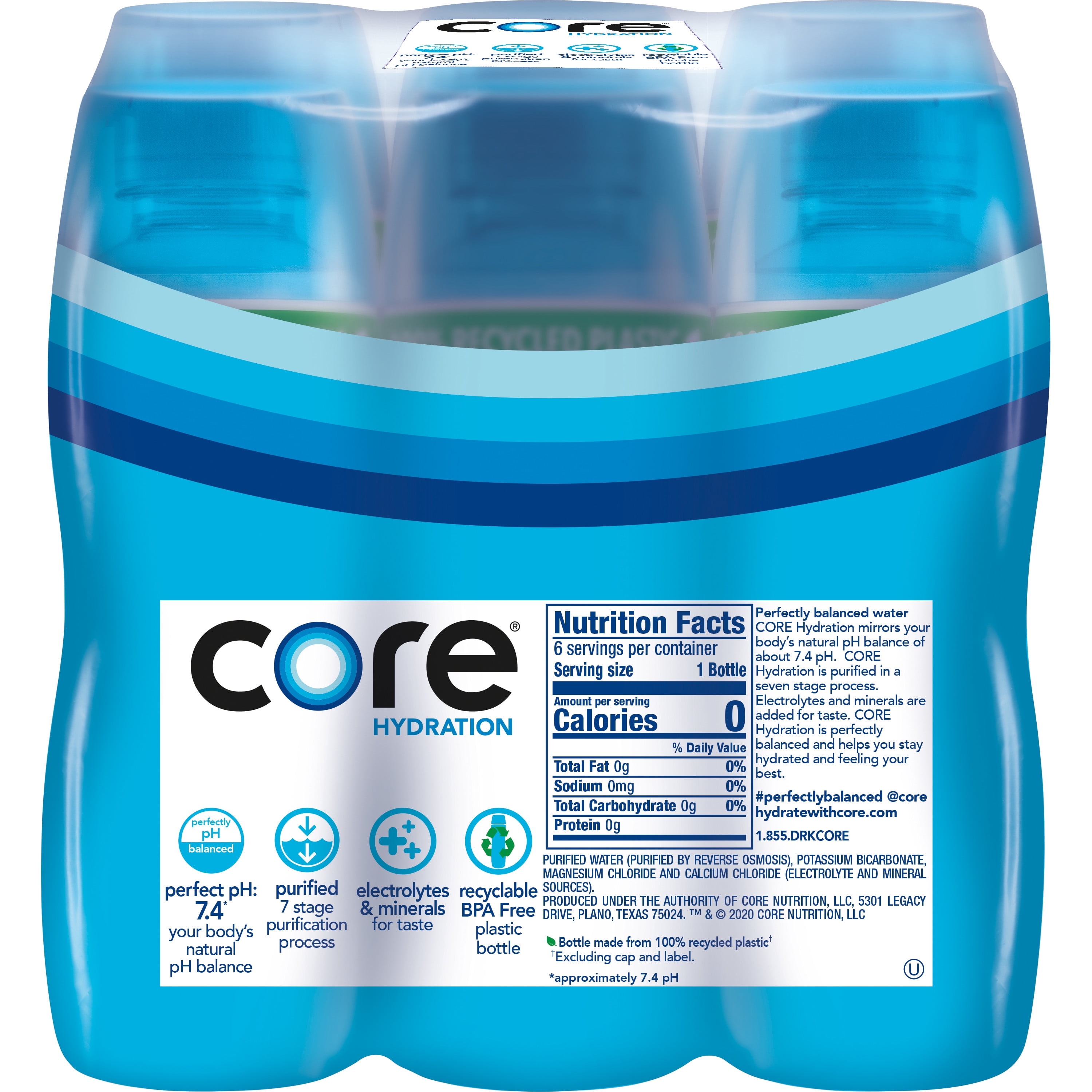 Core® Hydration Perfectly Balanced Water, 6 bottles / 16.9 oz - Kroger
