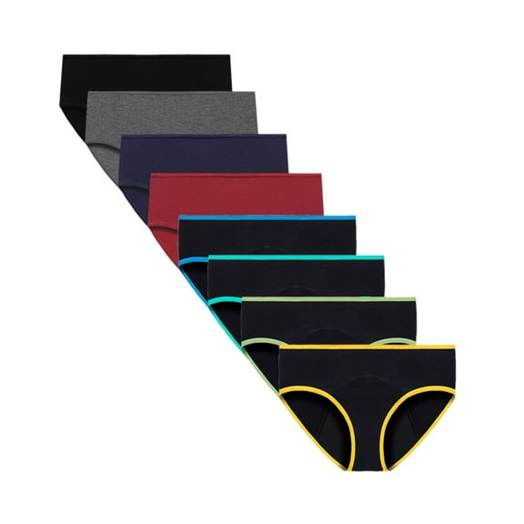 SILVERCELL 10-18T Teen Girls Cotton Underwear Hipster Briefs Undies Period Panties for Teenager Big Girls Pack of 8