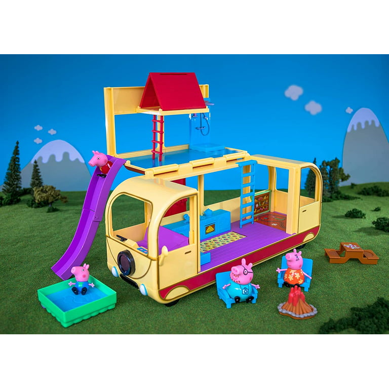 Peppa Pig's Fold-n-Carry House w/ Furniture, Camper Van, Train, & 5  Characters