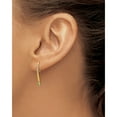 thumbnail image 3 of 14K Yellow Gold Polished Diamond And Emerald Drop Wire Earrings (21 X 1.75) Made In India em8380-em-006-ya, 3 of 5