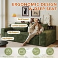 thumbnail image 5 of 63" Boneless Couch Loveseat Sofa, Comfy Deep Seat Cloud Couch, Memory Foam, No Assembly Required Floor Sofa for Living Room, Bedroom, Apartment, Small Spaces, Corduroy,Green, 5 of 6