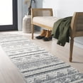 thumbnail image 2 of SAFAVIEH Martha Stewart Lucia Isador Striped Shag Runner Rug, Ivory Grey/Dark Grey, 2' x 8', 2 of 11