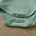 thumbnail image 4 of Newborn Infant Baby Girl Clothes Long Sleeve Romper Pants Headband headband Outfits Set ( 3-6 Months, Green), 4 of 6