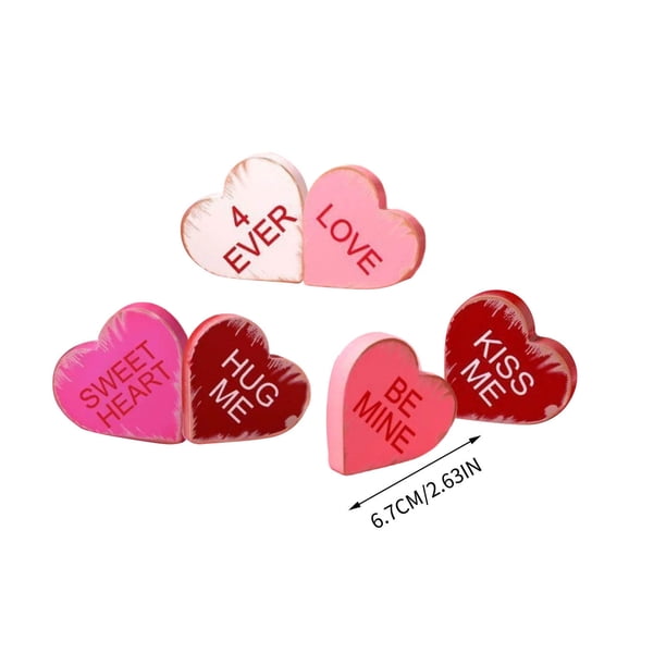 Adorno de Madera con Forma de Corazón para San Valentín, Boda y Fiesta.
