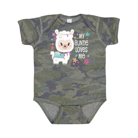 

Inktastic My Auntie Loves Me- Cute and Happy Llama Gift Baby Boy or Baby Girl Bodysuit