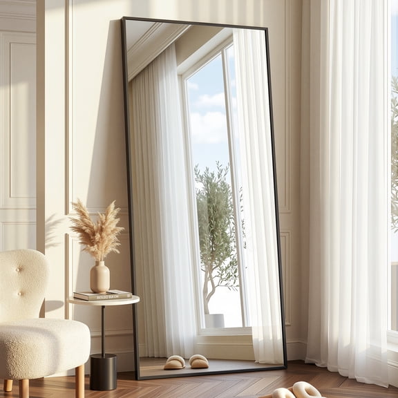 Antok 71"x 28" Rectangle Full Length Mirror Standing Floor Mirror Stand Up Mirror, Black Frame