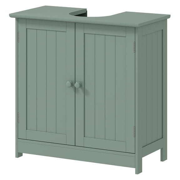 Bathroom Vanity Cabinet, Under Sink Organizer with Doors & Shelf, Dark Green