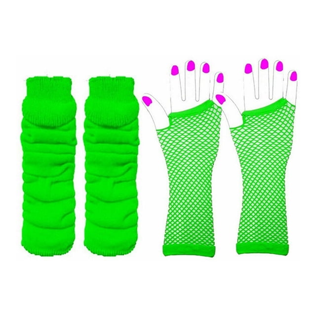 Minnieouse Guante de red, adorno para vestir, disfraz de mujer, guantes largos elásticos, accesorio de ropa, adornos de mano, suministros para Disfraces de disfraces Verde