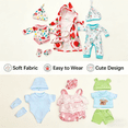 thumbnail image 3 of AlevRam 6 Sets 12 inch Baby Doll Clothes, Soft Cotton Bodysuits Outfits with Hats, Doll Clothes Set for 10-12 inch Dolls, Gift for Kids Girls, 3 of 7