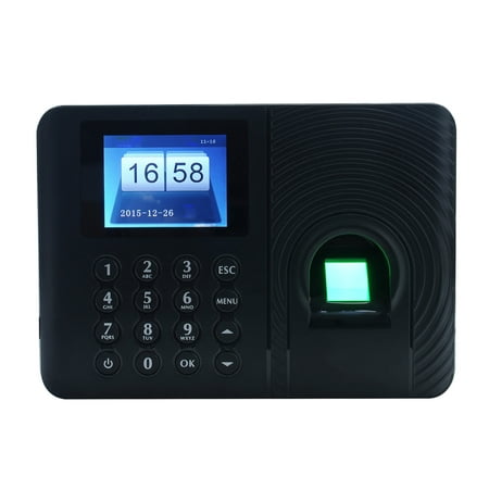 Intelligent Biometric Fingerprint Password Attendance Machine Employee Checking-in Recorder 2.4 inch TFT LCD Screen DC 5V Time Attendance