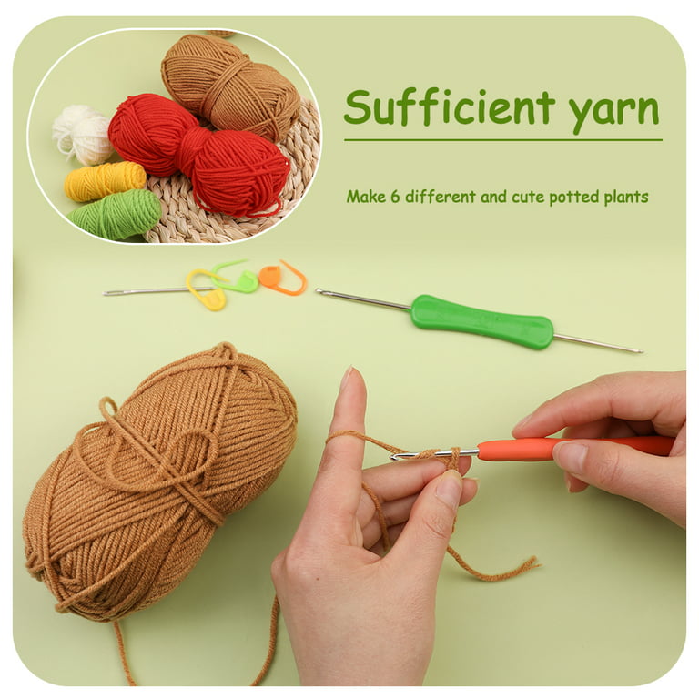 Crochet Knitting Kit for Beginners, Flower Crochet Yarn Kit