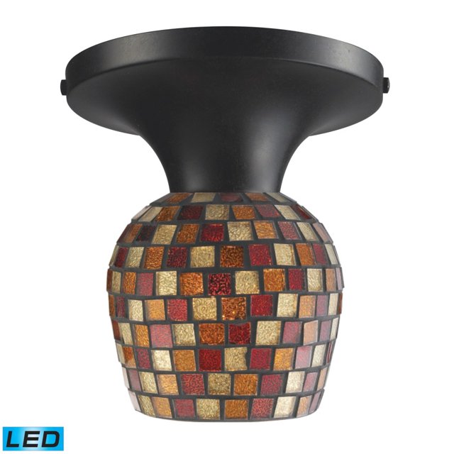 ElkGroup International LED 10152/1DR-MLT- Celina 1-Light Semi-Flush en Rouille Foncée et Verre Multi Fusion - LED