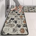 thumbnail image 2 of Kitchen Rugs Sets Of 2,Beige Gothic Skull Pumpkin Rose Pattern Anti Fatigue Kitchen Mat Rugs Non Slip Washable,Decorative Kitchen Floor Mats for Kitchen,Sink,Laundry,17"x47"+17"x47", 2 of 5