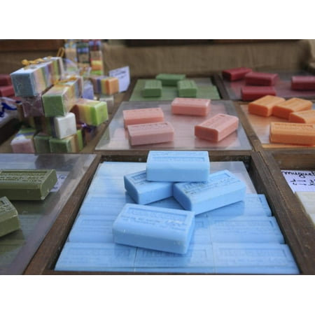Different Types of Soap on Stall in a Street Market on the French Riviera, Provence Print Wall Art By Vincenzo
