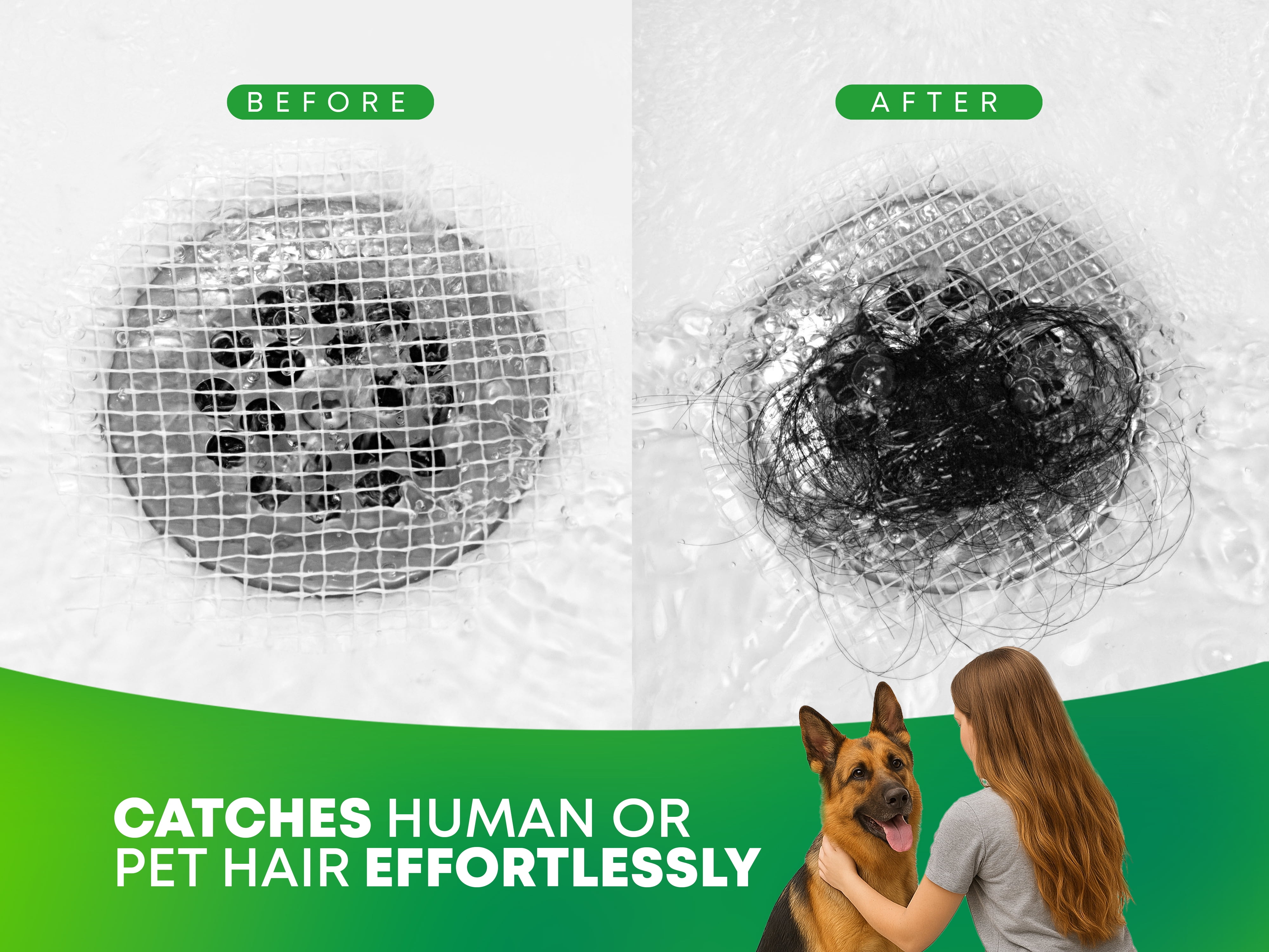 Tub Shroom Toss Disposable Drain Hair Catcher, Round Mesh, 26-pack