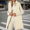 thumbnail image 4 of Daznico Long Sleeveless Quilted Down Vest for Lightweight Warm Winter Hooded Gilet Outerwear Coat with Pockets,Womens Vest,XL, 4 of 6
