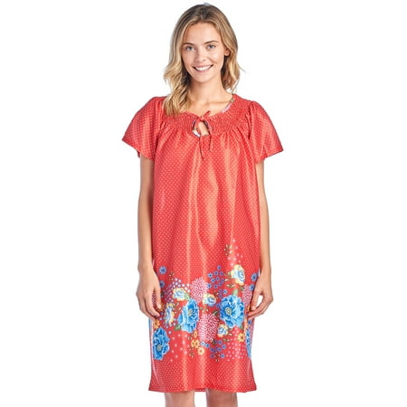 

Casual Nights Women s Round Neck Mu-Mu Housecoat Lounger