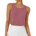 thumbnail image 4 of 1 PC Women's Tank Tops Linen Pants Jumpsuit Matching Set Casual Outfit Sleeveless Tops for Women, 4 of 4