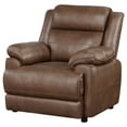 thumbnail image 3 of Ellen Accent Chair, Brown Faux Leather, Foam Cushions, Pillow Top Arms, 3 of 5