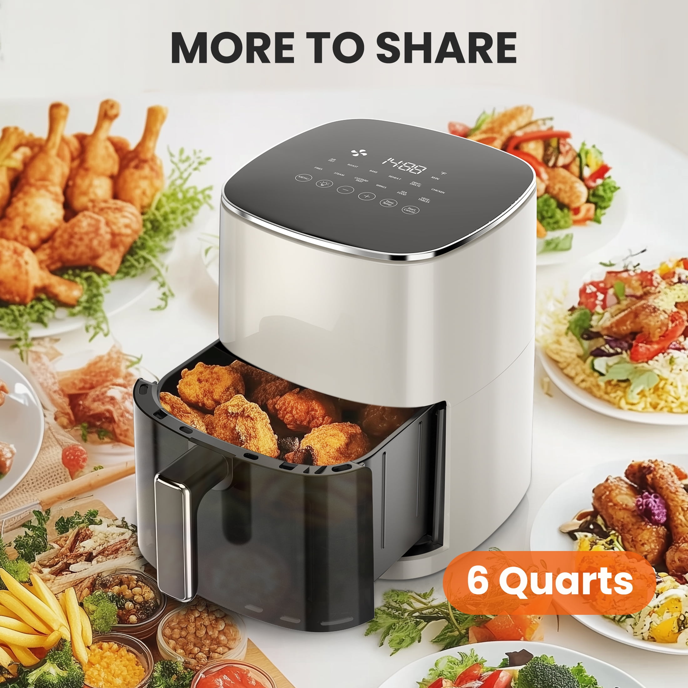 edx Air Fryer, 6 Qt Large Capacity, 400°F Multifunctional Cooker
