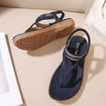 thumbnail image 5 of UMfun Summer Sandals For Women Flat Slip On Sandals Crystal Roman Shoes Open Toe Casual Sandals, 5 of 10