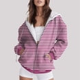 thumbnail image 2 of WILLBEST Sudadera de Mujer, Estilo Casual, Ideal para Otoño/Invierno con Estampado de Rayas y Bolsillo con Cremallera Mediana, 2 of 5