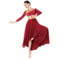 thumbnail image 4 of IDOPIP Women Metallic Patchwork Liturgical Praise Dance Dress Asymmetric Hemline Lyrical Dancewear, 4 of 8