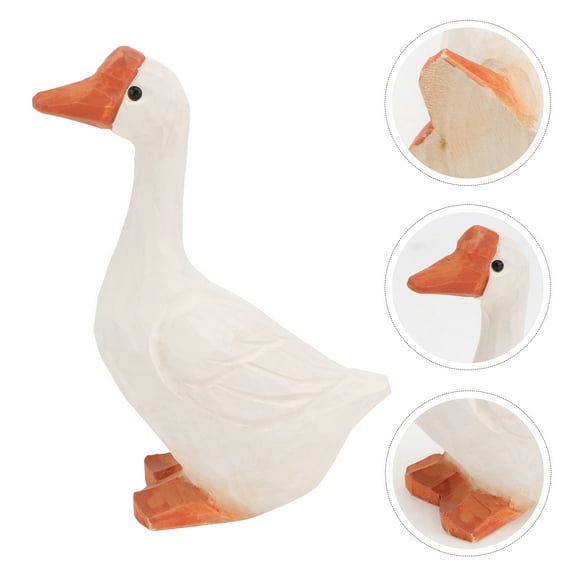 Baluue Realistic White Goose Figurine Decoration, Plastic Home Ornament, Perfect for Indoor Outdoor Display, 1 Piece
