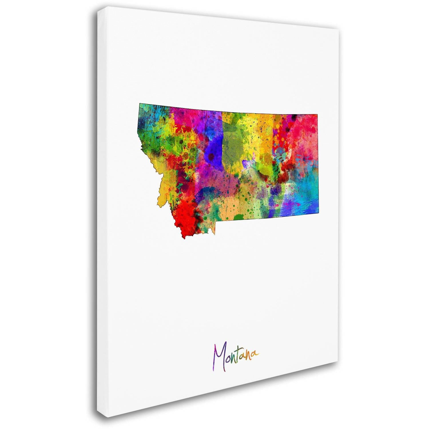 Trademark Fine Art "Montana Map" Canvas Art by Michael Tompsett