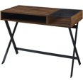 thumbnail image 1 of Walker Edison Engineered Wood Computer Desk with Divided Cubby in Dark Walnut, 1 of 4