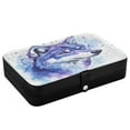 thumbnail image 3 of Leather Jewelry Box Rectangular 8.27x5.5x1.78In Travel Jewelry Storage Earrings Necklace Bracelet Watch Brooch Storage Pretty Wolf, 3 of 8