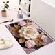 thumbnail image 5 of Alfombras de baño, alfombras para sala de estar, alfombra de área, alfombra de baño de lana sintética con diseño floral, alfombra de entrada suave de tierra de diatomeas, absorbente y de secado rápido, 5 of 6