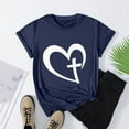 thumbnail image 5 of HOMBOM Crew Neck Womens Easter Shirts 2024 Navy Short Sleeve T-shirt Easter Print Cute Tops for Women XL, 5 of 5