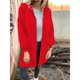thumbnail image 4 of Cárdigan de Punto para Mujer, Abrigo de Abrigo Extragrande con Capucha y Abertura Frontal Rojo XXXL, 4 of 8