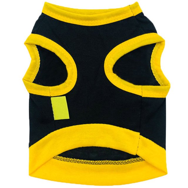 Methold Ropa para mascotas, abrigo animal con estampado de algodón, ropa animal sin mangas para exteriores e interiores Ropa para mascotas Borde negro y beige. L