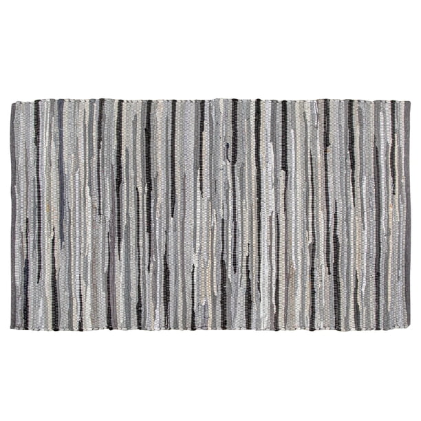 Alfombra Ramanta Home tejida a mano, 100% algodón, 91 x 152 cm, color gris
