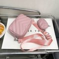 thumbnail image 1 of Bolso De Hombro Bolso de mensajero acolchada para mujer de almohada almacenable para vacaciones de trabajo (rosa), 1 of 8