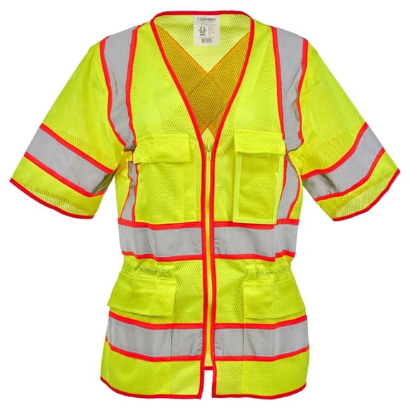 SAFEGEAR Women’s Hi-Vis Safety Vest, ANSI Class 3, Breathable, Large
