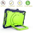 thumbnail image 4 of Kids Durable Handle Case for iPad mini 2021/mini 2024, Silicone PC Heavy Duty Protection [360 Rotating Ring Stand/Adjustable Shoulder Strap] Tablet Case Cover, Navyblue+Olivine, 4 of 8