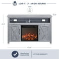 thumbnail image 5 of BELLEZE 48" Barn Door TV Stand Media Entertainment Center For TVs up to 50" with 18" Fireplace - Corin (Light Gray), 5 of 7