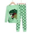 thumbnail image 2 of Gibobby Soft Warm Cotton Modal Character Long Sleeve Snug-Fit Pajama Long Sleeve Sleepwear Daily(Green,2-3 Years), 2 of 5