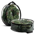 thumbnail image 4 of PATLOLLAV Christmas Wreath Storage Container 30inch Clear Xmas Bags with Handle and Dual Zipper Plastic Decorative Protector for Seasonal Holiday Garland Black, 4 of 5