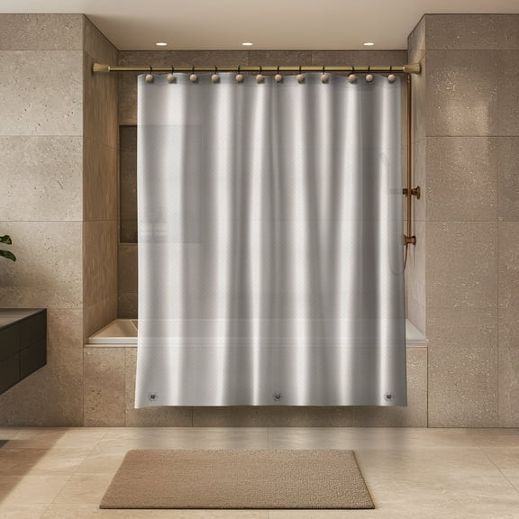 Acento 8-Gauge 72" x 72" PEVA Shower Liner with Gold Large Metal Grommets and Weighed Magnetic Hem in Clear