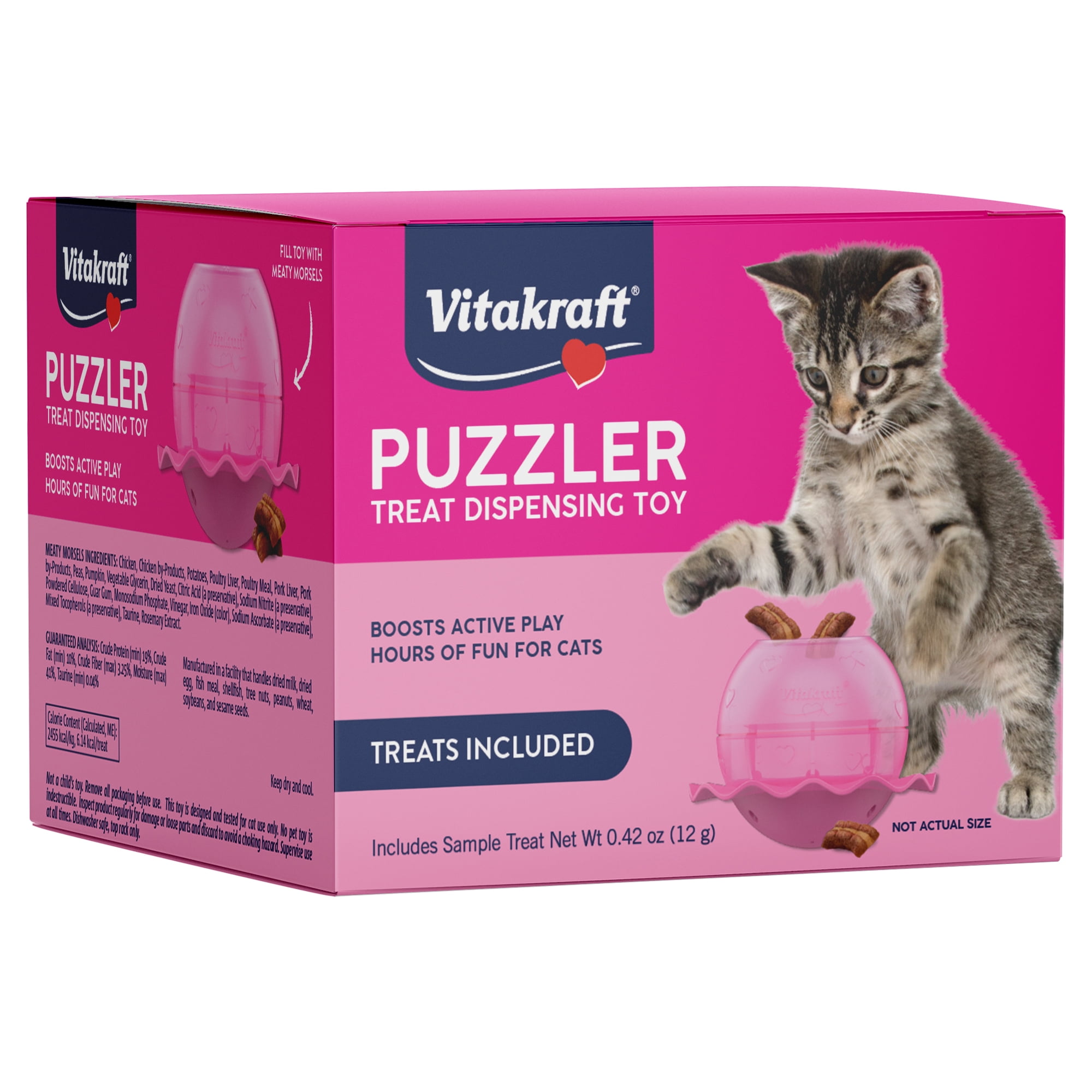 Vitakraft Toy Dispenser with Chicken Flavor Treats, 0.42 oz