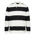 thumbnail image 4 of RYDCOT Men's Polo Shirts Long Sleeve Striped Quick Dry Casual Collared Pique Golf Polo Shirts for Mens White, 4 of 5
