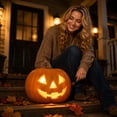 thumbnail image 6 of Mskk Glowing Pumpkin Light Halloween Decoration, Light-up LED Pumpkin Ornament for Tabletop, Indoor Decoration for Halloween Home Party, 6 of 8