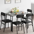 thumbnail image 3 of Dining Table Set for 4, 5Pcs Kitchen Table Set Metal and Wood Square Dining Room Table Set with 4 Upholstered Chairs for Small Spaces Apartment - Grey, 3 of 9