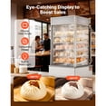 thumbnail image 4 of KFFKFF 5-Tier Commercial Food Warmer Display, 1200W Food Display Warmer with LED Light, Adjustable Shelf & Stainless Steel Frame, 86℉~230℉ Steam Heating, 120L, 4 of 9