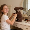 thumbnail image 5 of Boho Style Chocolate Brown Bunny Plush Toy 40cm Adult Collectible Decorative Stuffed Animal Figurine for Home Office Desk Display Soft Comfortable Adult Gift White Elephant Gift, 5 of 6