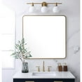 thumbnail image 2 of Soft corner metal rectangular mirror 36x36 inch in Brass, 2 of 5